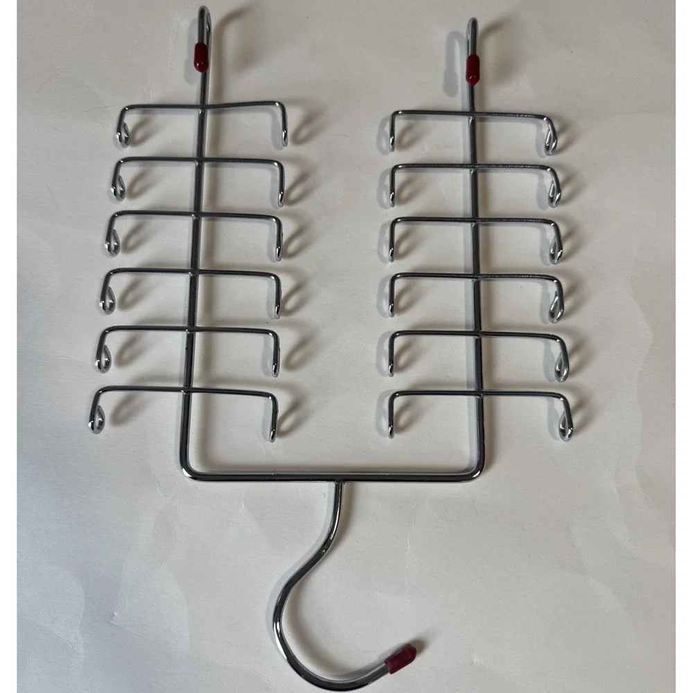 Chrome Wire 20 NECK TIES RACK Storage Hook Organizer with Rubber Coated Tips